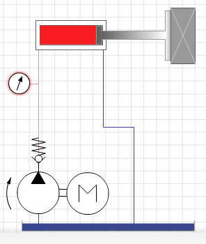 Fig 1. Hydraulic system without pressure relief valve
