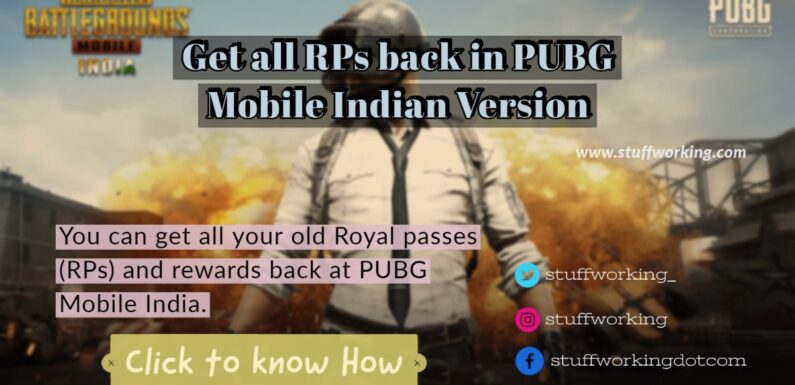 Get all RPs back in PUBG Mobile Indian Version