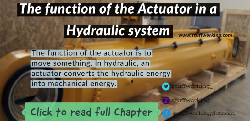 The function of the Actuator in a Hydraulic system